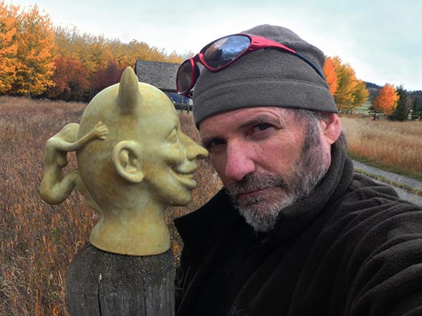 Greg Geffner With Ceramic Devil.