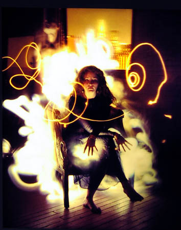 Greg Geffner - Light Painting Photo. Title: When My Molecules Are In This Dimension