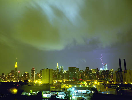 Greg Geffner, Citicorp Building Lightning Strike. May1, 1993. 8:03 PM.